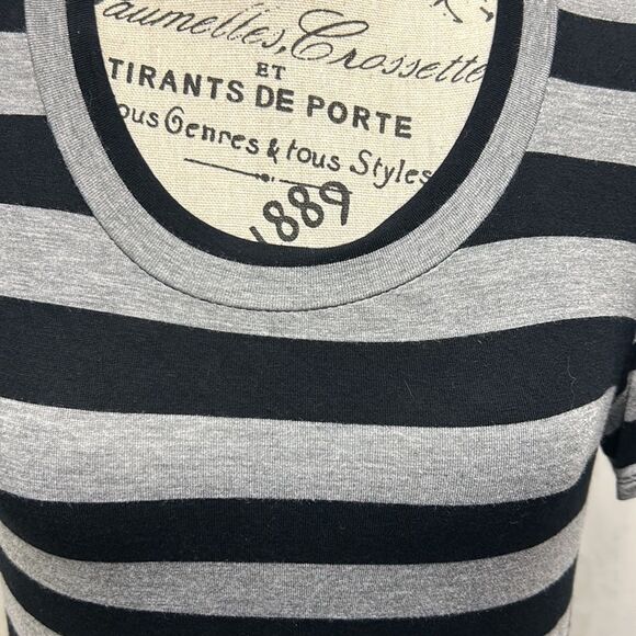 Adorable, extra small, black and gray stripe tunic - Picture 2 of 7